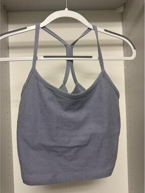 Beyond Yoga Gray Strappy Cropped Tank Sports Bra Size Large